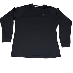 Reebok Men's Large (L) Black Long Sleeved Shirt Athletic Activewear Crewneck